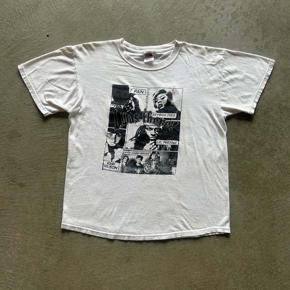 Vintage T Pain Lil Wayne Shirt Size Large White Live On Tour Keri Hilson Concert